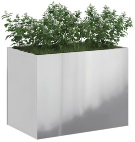vidaXL Γλάστρα Κήπου Ασημί 50 x 32 x 40 εκ. Γαλβανισμένος χάλυβας