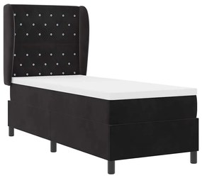vidaXL Κρεβάτι με ελατήρια με στρώμα Μαύρο 80 x 200 cm Βελούδο