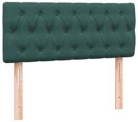 Box Spring κρεβάτι με στρώμα σκούρο πράσινο 120x220cm Βελούδινο - Πράσινο