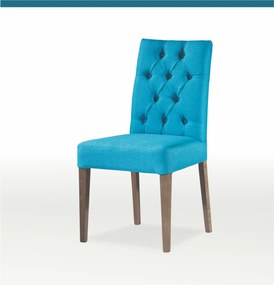 Ξύλινη-υφασμάτινη καρέκλα Mint μπλε-καφέ 94x48x47x44cm, FAN1234