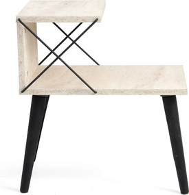 Κομοδίνο Τραβερτίνη / Μαύρο CRAPUL 50x40x55