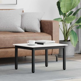 vidaXL Τραπεζάκι σαλονιού Λευκό 60 x 50 x 36 cm Στερεά ξυλεία πεύκου