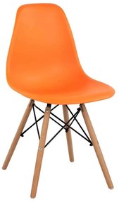 Καρέκλα Με κάθισμα Twist PP HM8460.06 46x50x82cm Orange Σετ 4τμχ Ξύλο,Πολυπροπυλένιο