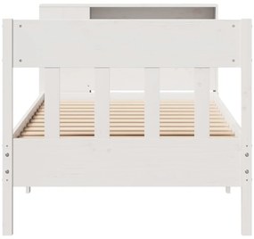 vidaXL Κρεβάτι Βιβλιοθήκη Χωρίς Στρώμα 90x190 εκ Μασίφ Ξύλο Πεύκου