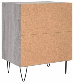 vidaXL Κομοδίνα 2 τεμ. Sonoma Γκρι 40x30x50 εκ. από Επεξεργασμένο Ξύλο