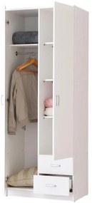 Ντουλάπα Hana 2K3P2F Λευκό 80x52x205 εκ. 80x52x205 εκ.