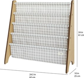 3Sprouts Βιβλιοθήκη από ανακυκλωμένο ύφασμα,Gingham Beige