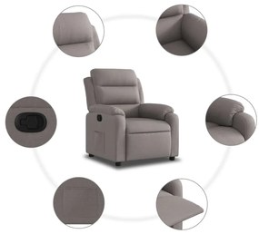 vidaXL Πολυθρόνα Ανακλινόμενη Taupe Υφασμάτινη
