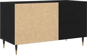 vidaXL Ντουλάπι δίσκων βινυλίου με ράφι Μαύρη Οξυά 85 x 38 x 48 εκ