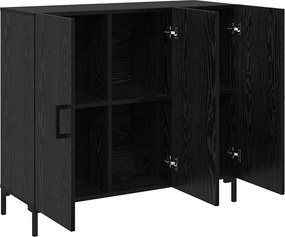 vidaXL Πλαϊνό γραφείο Μαύρη Οξυά 90 x 34 x 80 εκ. Επεξεργασμένο ξύλο