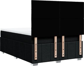 vidaXL Κρεβάτι Boxspring με Στρώμα Μαύρο 160x200 εκ. Υφασμάτινο