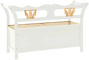 vidaXL Πάγκος Λευκός 107 x 45 x 75,5 εκ. από Μασίφ Ξύλο Ελάτης