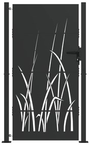 vidaXL Πύλη Κήπου Μαύρο 105 x 175 cm Ατσάλι με Επικάλυψη Πούδρας