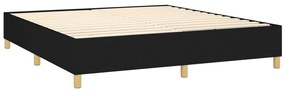 vidaXL Κρεβάτι Boxspring με Στρώμα &amp; LED Μαύρο 180x200 εκ. Υφασμάτινο