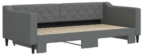 Καναπές Κρεβάτι Συρόμενος Σκούρο Γκρι 90 x 190 εκ. Ύφασμα 3197437