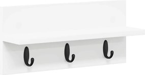 vidaXL Τοίχου Κρεμάστρα Επιτοίχιο Λευκό 40 x 10,5 x 18 εκ