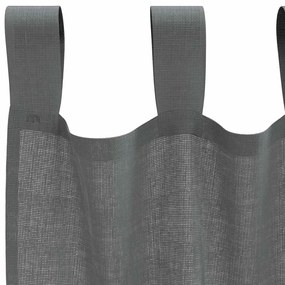 vidaXL Κουρτίνες Voile με βρόχους 2 τεμάχια Σκούρο Γκρι 140x245 εκ.