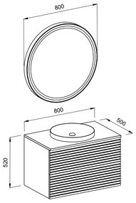 Σετ Έπιπλο Μπάνιου VIEN Ανθρακί MDF 18mm Λάκα 80 9SVIE080ANBM