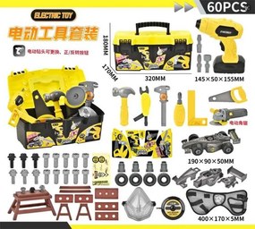 Παιδικό σετ εργαλείων με εργαλειοθήκη - 60pcs - 6825-1 - 232632