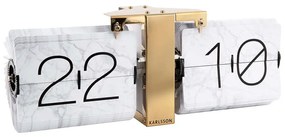 Ρολόι Τοίχου/Επιτραπέζιο Flip No Case KA5956WH 36x8,5x14cm Marble Effect White-Gold Karlsson Μέταλλο