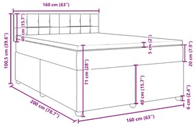 Κρεβάτι Boxspring με Στρώμα Κρεμ 160x200 εκ. Υφασμάτινο - Κρεμ