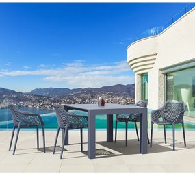 Σετ Τραπεζαρίας 5τμχ Vegas Air XL Dark Grey 100X100/140Χ75εκ.