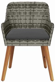 vidaXL Καρέκλα Κήπου 2 pcs Γκρι 55 x 62.5 x 82 εκ. συνθετικό ρατάν