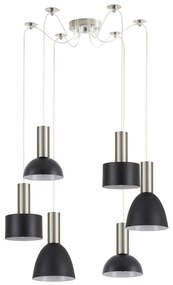 Φωτιστικό Οροφής  SE21-NM-4-BL6-MS12 ADEPT FLEX Nickel Matt Pendant Black Metal Shade+ - 77-8928 - 51W - 100W - 77-8928