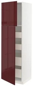 METOD/MAXIMERA ψηλό ντουλάπι με 2 πόρτες/4 συρτάρια, 60x60x200 cm 194.618.07