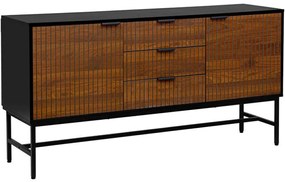 Μπουφές 0016-225-050 150x40x75cm Black-Oak Μελαμίνη,Μέταλλο