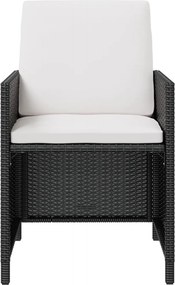 vidaXL Σετ Τραπεζαρίας Εξ. Χώρου 13 τεμ Μαύρο Συνθ. Ρατάν με Μαξιλάρια