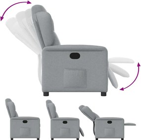 vidaXL Πολυθρόνα Ανακλινόμενη Ανοιχτό Γκρι Υφασμάτινη