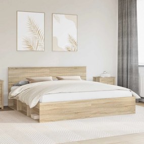 vidaXL Σκελετός Κρεβατιού Sonoma Δρυς 200 x 200 cm
