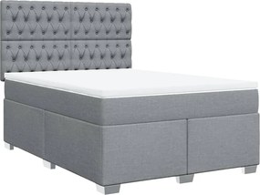 vidaXL Κρεβάτι Boxspring με Στρώμα Αν. Πράσινο 160x200εκ Υφασμάτινο