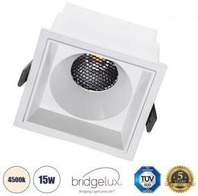 Χωνευτό Σποτ Downlight LED TrimLess 15W Λευκό-Φυσικό 4500K PLUTO-B 60278 Globostar 60278 Λευκό