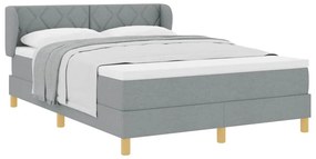 vidaXL Κρεβάτι με Ελατήρια και Στρώμα Κρεμ 90x200 εκ Υφασμα με στρώμα