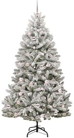 vidaXL Τεχνητό Χριστουγεννιάτικο Δέντρο Πράσινο και Λευκό 210 cm