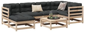 vidaXL Καναπές Κήπου Σετ 7 Τεμαχίων από Μασίφ Ξύλο Πεύκου