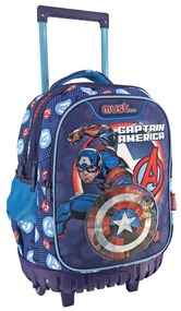 Σχολική Τσάντα Τρόλεϊ Δημοτικού (34x20x44) Must Captain America 506096