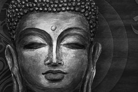 Εικόνα προσώπου του Βούδα σε ασπρόμαυρο - 90x60