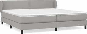 vidaXL Κρεβάτι Boxspring με Στρώμα Ανοιχτό Γκρι 200x200 εκ. Υφασμάτινο