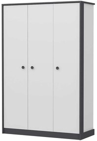 Ντουλάπα Τρίφυλλη Life 382NRC2201 120x48x182cm White-Anthracite Τρίφυλλη