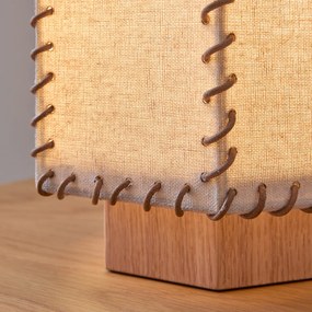 Επιτραπέζιο φωτιστικό από δρυ και λινό, SIXTA
