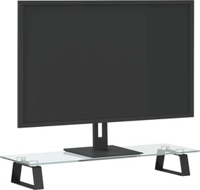 vidaXL Βάση Οθόνης Μαύρη 60x20x8 εκ. από Ψημένο Γυαλί και Μέταλλο
