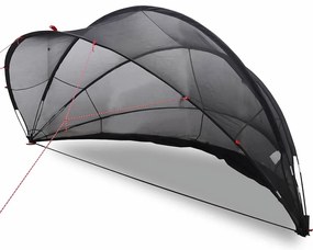 vidaXL Θόλος πισίνας Μαύρο 405 x 405 x 192 εκ.