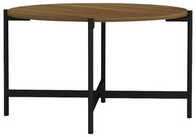 Τραπεζάκι σαλονιού Aisle μελαμίνης καρυδί-μαύρο Φ80x45εκ 80x80x45 εκ.