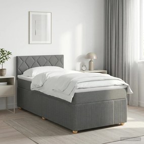 vidaXL Κρεβάτι box spring με στρώμα Σκούρο Γκρι 80 x 200 cm Ύφασμα