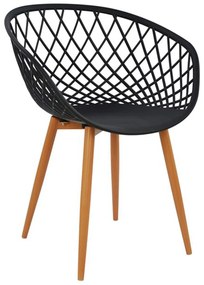 Πολυθρόνα Ariadne HM8001.02 Μαύρη 62.5X56X80cm Σετ 4τμχ Metal, Polypropylene