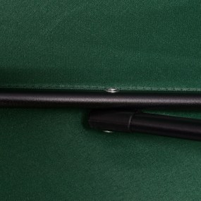 Ομπρέλα εξωτερικού χώρου Outsunny Ø196 cm, εξαγωνική ομπρέλα μπαλκονιού για παραλία, μπαλκόνι, κήπο, πράσινο