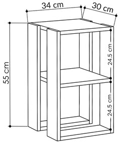Κομοδίνο - τραπεζάκι βοηθητικό Lonie Megapap χρώμα ανοιχτό καρυδί 34x30x55εκ.